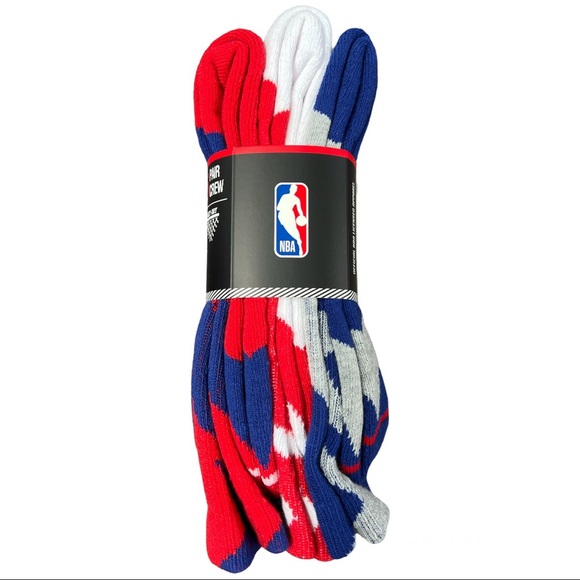 NBA Logoman Mens 6-12 Red White Blue Crew Sock NWT - Picture 6 of 7